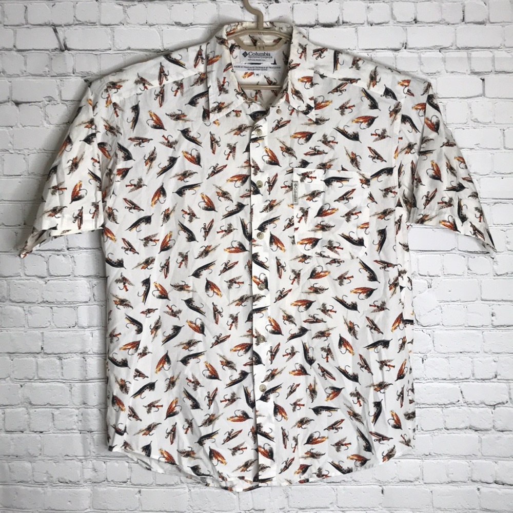 Columbia hawaiian button down shirt